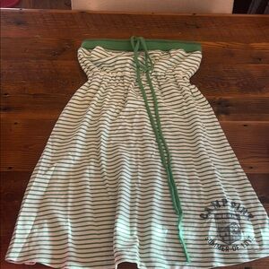 Victoria's Secret Green and White Striped Swim Coverup